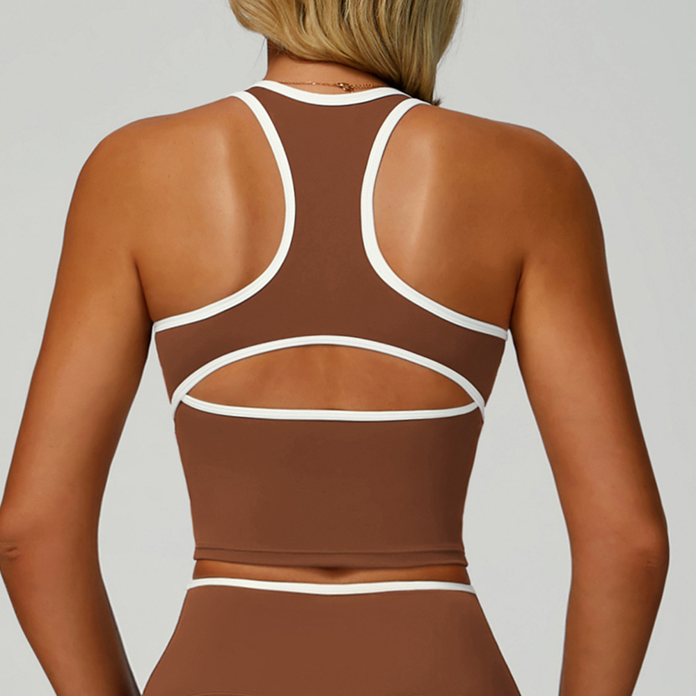 Yoga Blocks - Kleurblok sportbeha yoga vest dames strakke