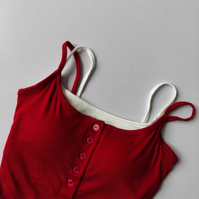Yoga Blocks - Kleurblok Faux tweedelige sportieve bralette Geribbeld