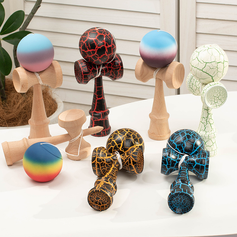 Bosu Ball Balance - Kendama houten vaardigheidsbal met craquelé- en