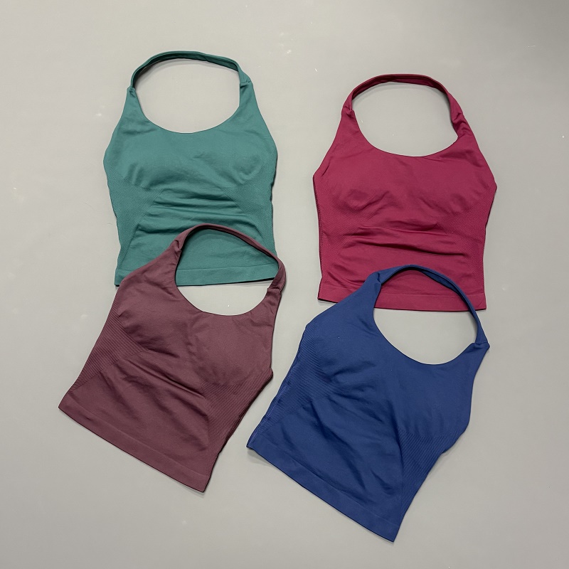Yoga Fitness Tapis - Dames sporttop met halternek Naadloze yoga-tanktop