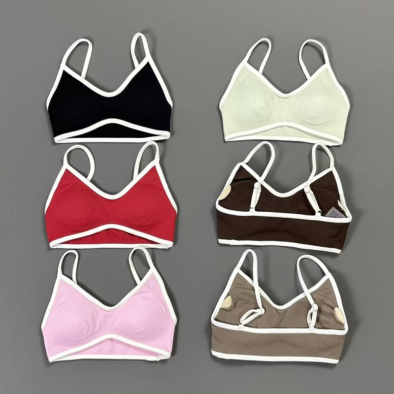 Yoga Fitness Tapis - Dames Contrastline Yoga BH V-hals Witte