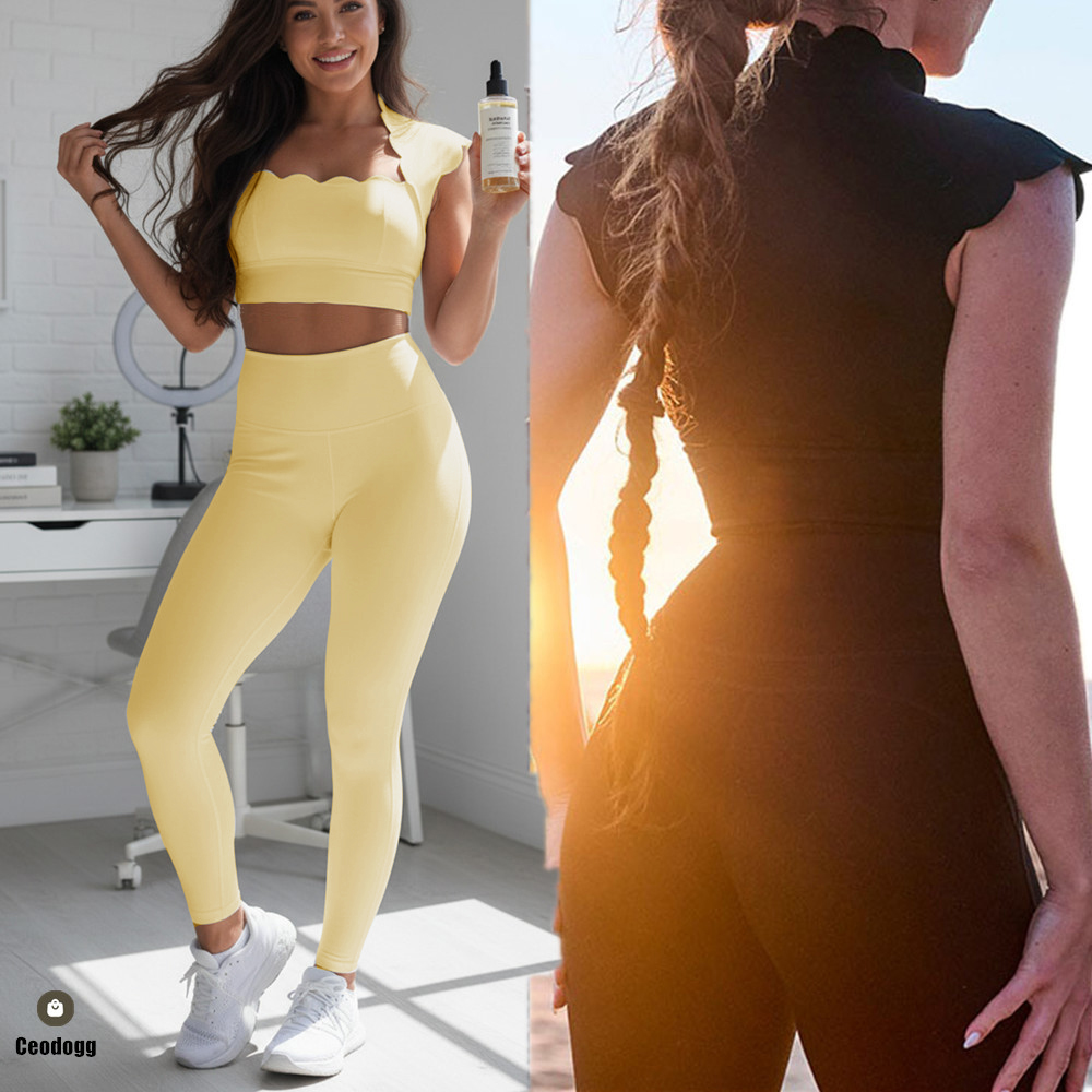 Sportbeha met golvende rand vo - Yoga Fitness Tapis recensie en prijs